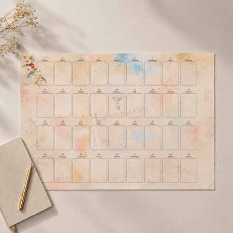Lenormand Legematte mit Häuserschablone